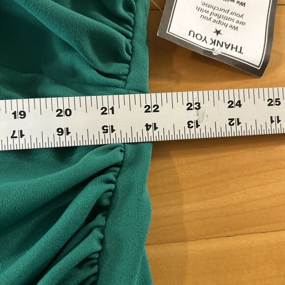 Betsy Adam Knee Length Dress. 22W. Green. Sleeveless. Stretch. Spaghetti Straps - Picture 7 of 12